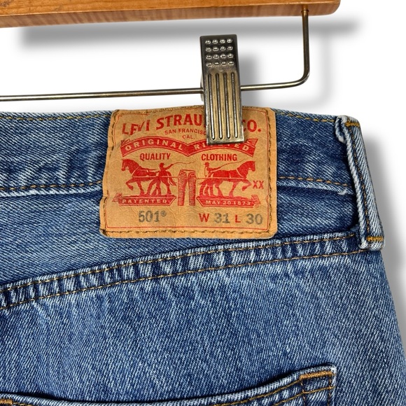 Levi’s 501 Original Fit Button Fly Jeans Medium Stonewash 31x30 Cotton 005010193 - Picture 8 of 12